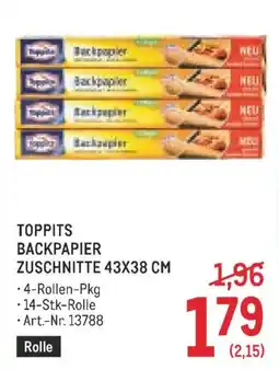 Metro Toppits backpapier zuschnitte 43x38 cm Angebot