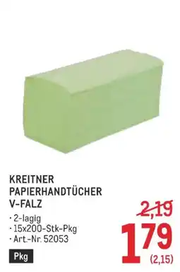 Metro Kreitner papierhandtücher v-falz Angebot