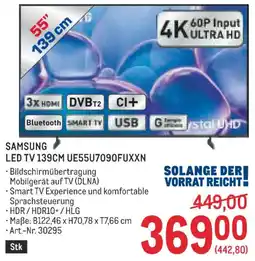 Metro Samsung led tv 139cm ue55u7090fuxxn Angebot