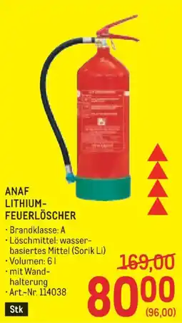 Metro Anaf lithium- feuerlöscher Angebot