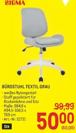 Metro Bürostuhl textil grau Angebot
