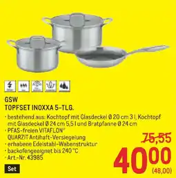 Metro GSW TOPFSET INOXXA 5-TLG Angebot