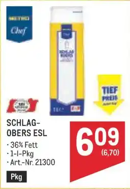 Metro Schlag- obers esl Angebot