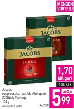 Sutterlüty Jacobs nespressokompatible alukapseln 20 stück packung Angebot