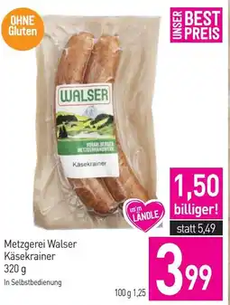 Sutterlüty Metzgerei walser käsekrainer Angebot