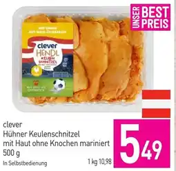 Sutterlüty Clever hühner keulenschnitzel mit haut ohne knochen mariniert Angebot