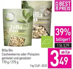 Sutterlüty Billa bio cashewkerne oder pistazien geröstet und gesalzen Angebot