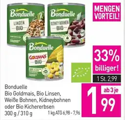 Sutterlüty Bonduelle bio goldmais, bio linsen, weiße bohnen, kidneybohnen oder bio kichererbsen Angebot