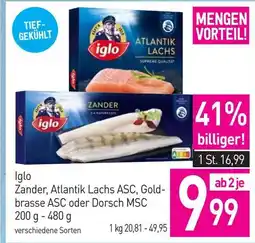 Sutterlüty Iglo zander, atlantik lachs asc, gold- brasse asc oder dorsch msc Angebot