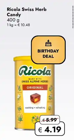 Travel FREE Ricola swiss herb candy Angebot