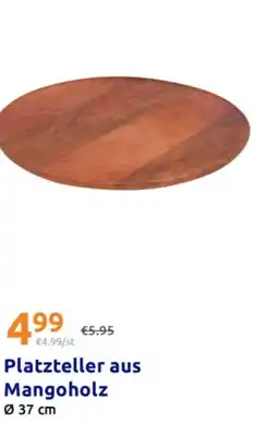 Action Platzteller aus mangoholz Angebot