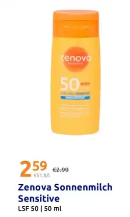 Action Zenova sonnenmilch sensitive Angebot