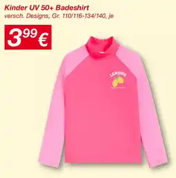 KiK Kinder UV 50+ Badeshirt Angebot