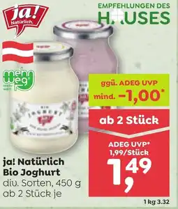 ADEG Ja! natürlich bio joghurt Angebot