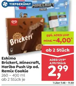 ADEG Eskimo Brickerl, Minecraft, Haribo Push Up od. Remix Cookie Angebot