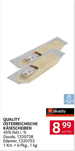 Transgourmet Quality österreichische käsescheiben Angebot