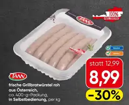 Spar Frische grillbratwurstel roh aus österreich Angebot