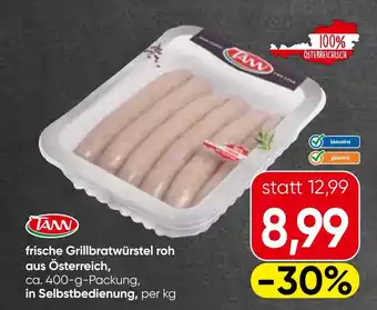 Frische grillbratwurstel roh aus österreich