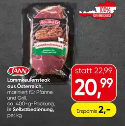 Spar Lammkeulensteak aus österreich Angebot
