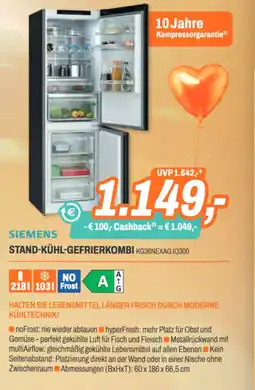 ETech Siemens stand-kühl-gefrierkombi kg36nexag iq300 Angebot