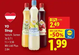 Lidl Yo sirup Angebot