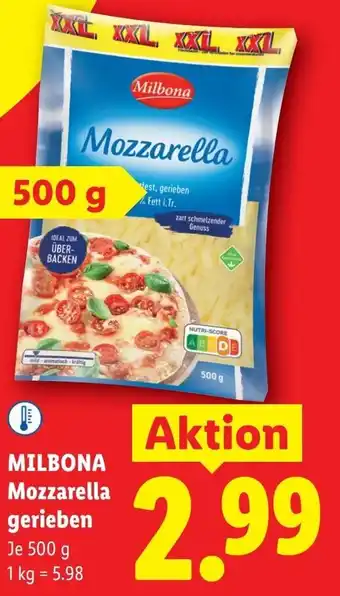 Lidl MILBONA Mozzarella gerieben Angebot