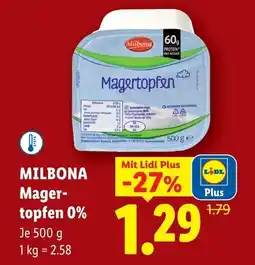 Lidl Milbona Mager- topfen 0% Angebot