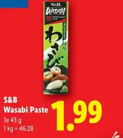 Lidl S&B Wasabi Paste Angebot