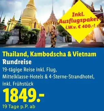Lidl Thailand, Kambodscha & Vietnam Rundreise Angebot