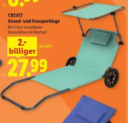 Lidl Crivit strand und transportliege Angebot