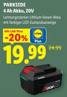 Lidl Parkside 4 ah akku 20v Angebot