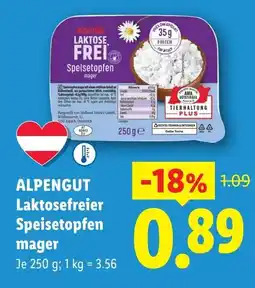 Lidl Alpengut laktosefreier speisetopfen mager Angebot