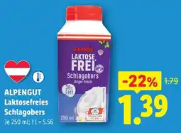 Lidl Alpengut laktosefreies schlagobers Angebot
