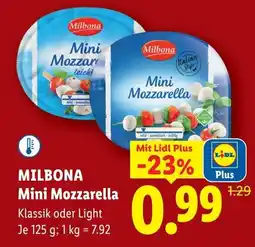 Lidl Milbona mini mozzarella Angebot