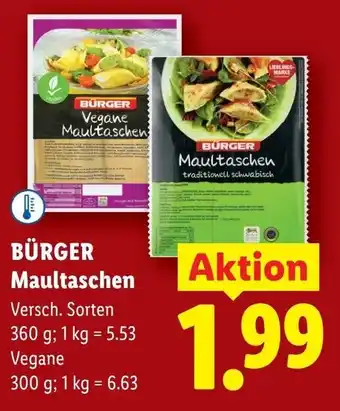 Lidl Burger maultaschen Angebot