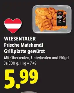 Lidl Wiesentaler frische maishendl grillplatte gewürzt Angebot