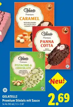 Lidl Gelatelli Premium Stieleis mit Sauce Angebot