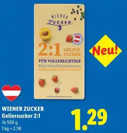 Lidl WIENER ZUCKER Gelierzucker 2:1 Angebot