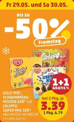 PENNY Jolly 9er, schwimmbad- helden 6er super mix 5er Angebot