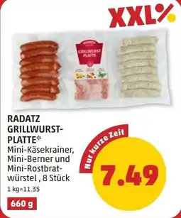 PENNY Radatz grillwurst- platte Angebot