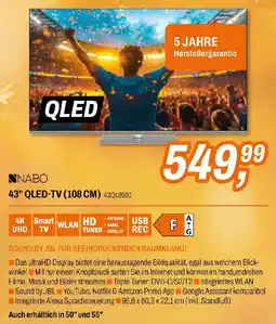 Expert Nabo 43QL8500 inkl. 5 Jahre Herstellergarantie Ultra HD HDR 1200 CMP QLED-TV 43" (108 cm) Angebot