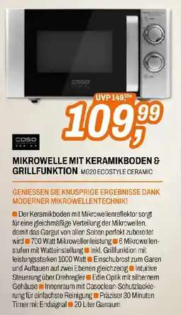 Expert Caso MG20 Ecostyle Ceramic Mikrowelle mit Keramikboden & Grillfunktion Angebot