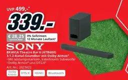 Media Markt SONY BRAVIA Theatre Bar 6 (HTB600) 3.1.2-Kanal-Soundbar mit Dolby Atmos Angebot