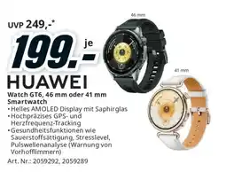 Media Markt Huawei watch gt6, 46 mm oder 41 mm smartwatch Angebot
