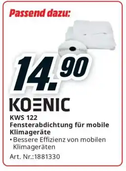 Media Markt Koenic KWS 122 Fensterabdichtung für mobile Klimageräte Angebot