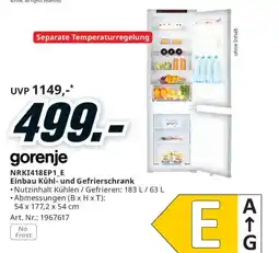 Media Markt Gorenje nrki418ep1_e einbau kühl- und gefrierschrank Angebot