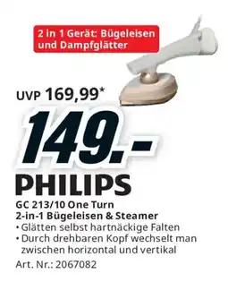 Media Markt PHILIPS GC 213/10 One Turn 2-in-1 Bügeleisen & Steamer Angebot