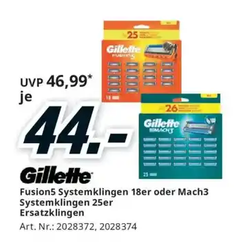 Gillette Fusion5 Systemklingen 18er oder Mach3 Systemklingen 25er Ersatzklingen