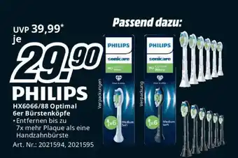 PHILIPS HX6066/88 Optimal 6er Bürstenköpfe