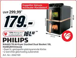 Media Markt PHILIPS NA462/70 Airfryer Stacked Dual Basket 10L Heißluftfritteuse Angebot